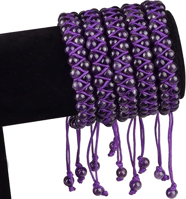 MASSIVE BEADS Double Layer Natural Chakra Healing Power Crystals Macrame Bracelet Yoga Stone Beads Gemstone Meditation Relax Anxiety Bangle for Unisex Women Men