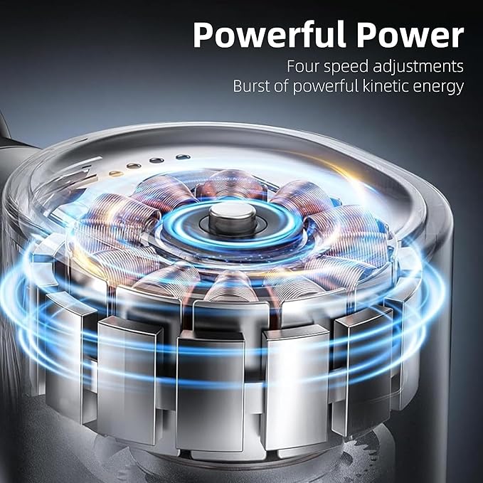 Mini Massage Gun with Heat, Deep Tissue Massage Gun, Portable Percussion Muscle Massager with 4 Massage Heads for Athletes