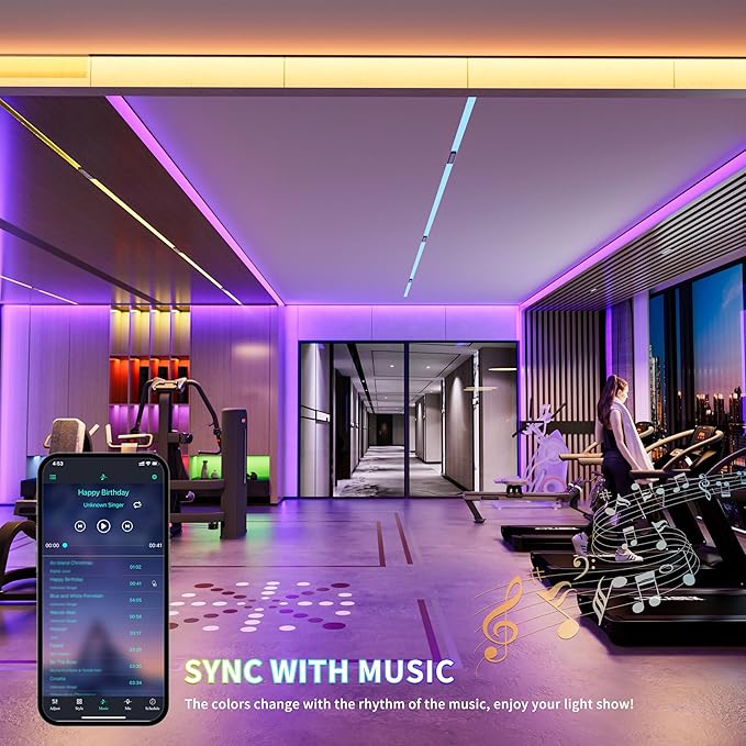 PAUTIX 5V USB COB RGB LED Strip Light 9.84ft/3m Color Changing Light Strips,TV Backlight Multicolor Flexible Under Cabinet Tape Lights with Bluetooth Control for Bedroom,Kitchen,Home DIY Lighting