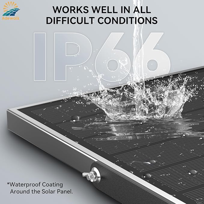 2000W Solar Flood Lights Outdoor, High-Efficiency Solar Panel, Large LED Beads, Remote Control and Motion Sensor, Waterproof Lights Outdoor for Yard, Garden, Pathway, Garage