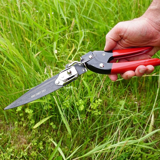 Grass Shears - Garden Clippers with Rotating Handle - Grass Cutter Edging Shears - Hedge Trimmer Garden Shears - Hedge Clippers or Yard Scissors for Outdoor Edges and Hedges by Kings County Tools