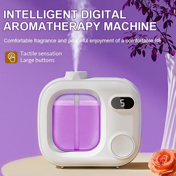 Mini Aromatherapy Diffuser - Cute and Compact Ultrasonic Essential Oil Diffuser with 5 Mist Levels for Home Office Car and Hotel Cordless Air Fragrance Machine for Large Rooms and Bathrooms