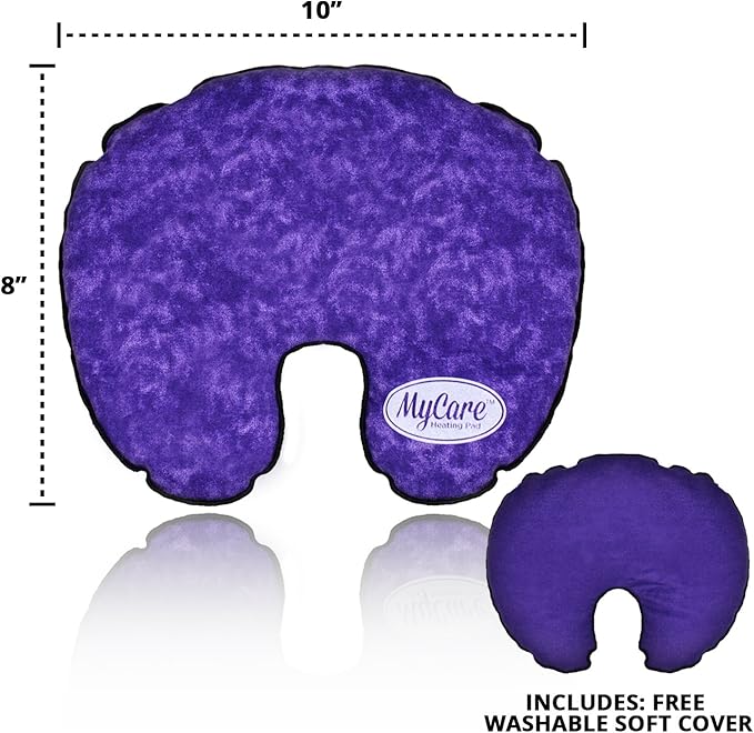 Face Mask (with Washable Cover) Hot Cold Compress Therapy, Natural Reusable Relief for Migraine, Tension, Stress, Sinus, Headache and Relaxation (Purple)