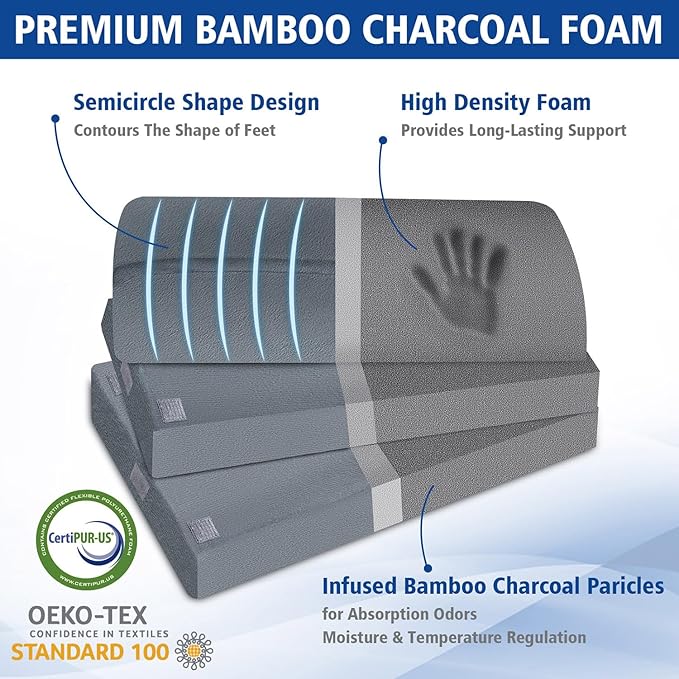 XXL(20in) Foot Rest for Under Desk at Work with 3 Adjustable Heights, Foot Stool with Bamboo Charcoal Foam, Feet Warm Pocket Footrest for Office Gaming Chair, for Leg Support -Gray