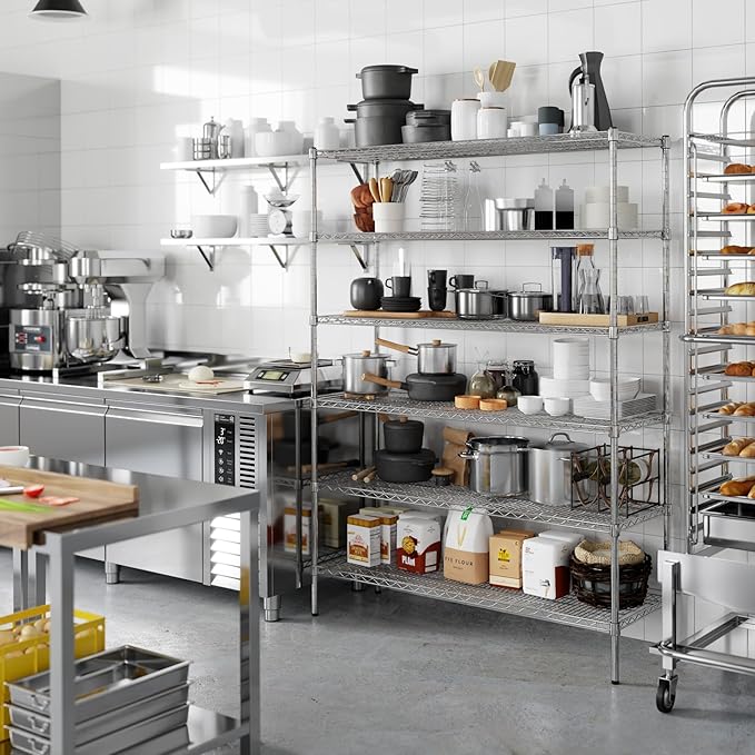 18" Deep x 54" Wide x 74" Height Wire Shelving Kit | 6-Tier | NSF Commercial Storage Rack Unit