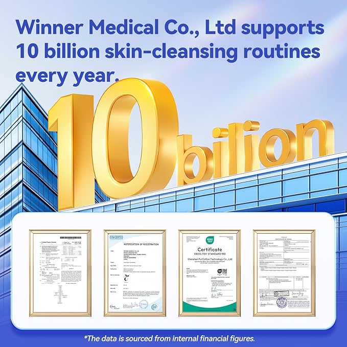 Winner Face Towels, 100% USDA Biobased Facial Towelettes XL, Disposable Face Towel for Sensitive Skin, Ultra Soft Makeup Remover Dry Wipes, Odor-Free, 55 Count, 1 Pack