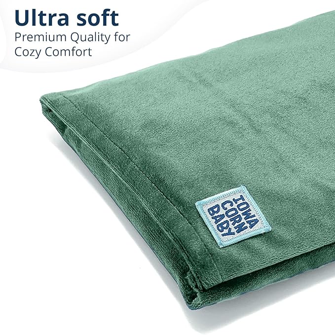 Microwave Heating Pad (with Removable Cover) – Weighted Microwavable Moist Heat Therapy Pad for Back, Neck, Shoulders, and Cramps – Portable, Reusable Cold or Warm Compress, 10" x 7", 2.5lbs