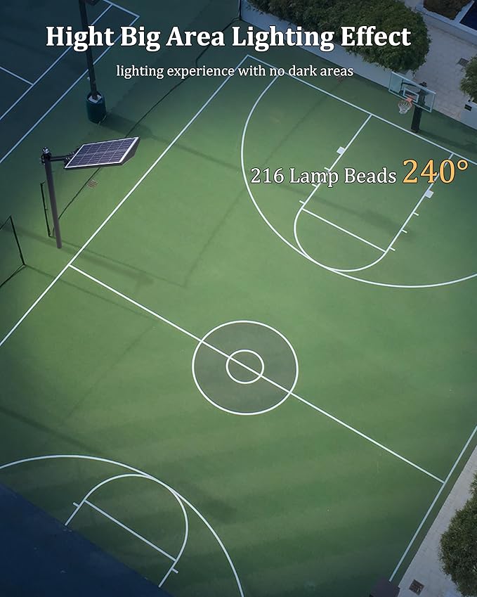 Ofuray Of-9800W Solar Street Lights Outdoor,Solar Security Flood Lights Parking Lot Lights Commercial Dusk to Dawn, 6500k Waterproof Led with Remote Control Motion for Street,Court,Barn