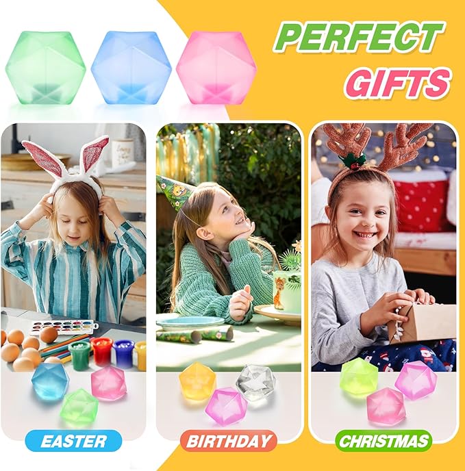 6 Pack Squishy Stress Cube, Diamond Malt Sugar Ice Cube Stress Ball, Sensory Toys for Anxiety Stress Relief for Kids and Adults Fidgets for Classroom Party Favors