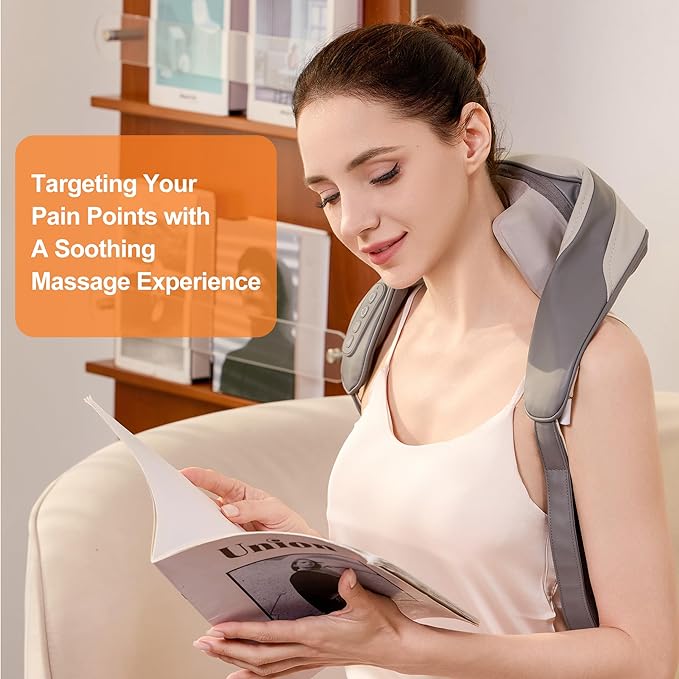 Neck Massager for Pain Relief Deep Tissue, Shiatsu Neck and Back Massager With Heat, Electric Massage Pillow for Shoulder Leg Body Muscle Pain Relief, Gifts For Women Men Mom Dad (Black【with bag】)