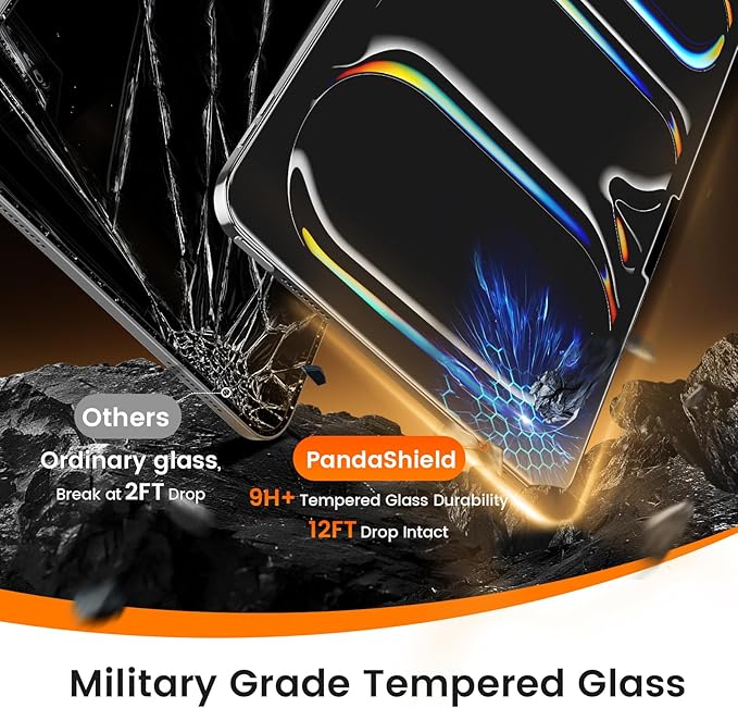 PandaShield 2 Pack Screen Protector for iPad Pro M5/M4 [13 inch] .(2025/2024),9H+ Tempered Glass film with Easy-Install box,Apple Pencil Compatible,Bubble Free,HD Clarity,Scratch Resistant
