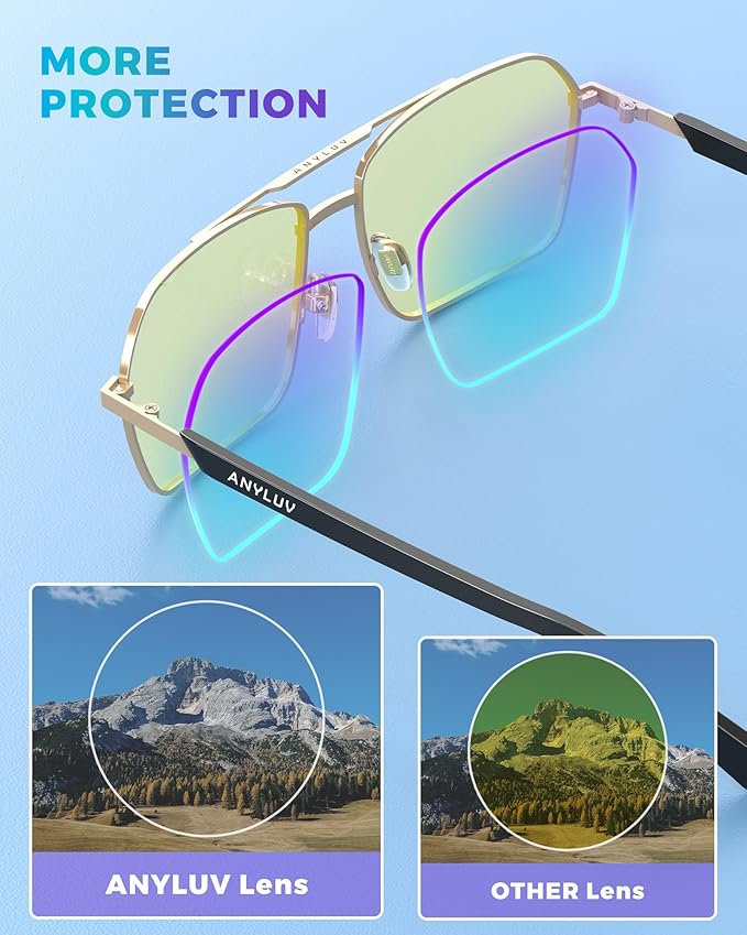 ANYLUV Blue Light Glasses Men/Women, Blue Light Blocking Glasses, Computer Screen Blocker Eyes Protection Glasses