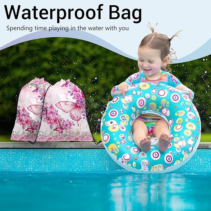 Butterfly Floral Gymnastics Drawstring Bag Small Gymnastics Gym Bag for Gymnasts Dancer Holding