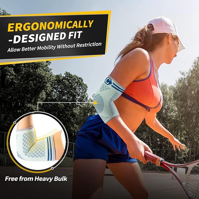 CAMBIVO 2 Pack Elbow Brace for Tendonitis, Tennis Elbow Compression Support Sleeve for Golfers Elbow Pain Relief, Arthritis, Bursitis, Workout, Weightlifting