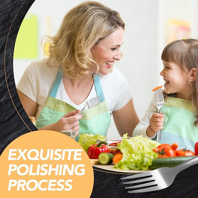 50 Pieces Stainless Steel Forks Silverware Set 6.7 Inches Dinner Flatware Salad Forks Bulk Mirror Polished, Dishwasher Safe, Use for Home, Kitchen and Restaurant