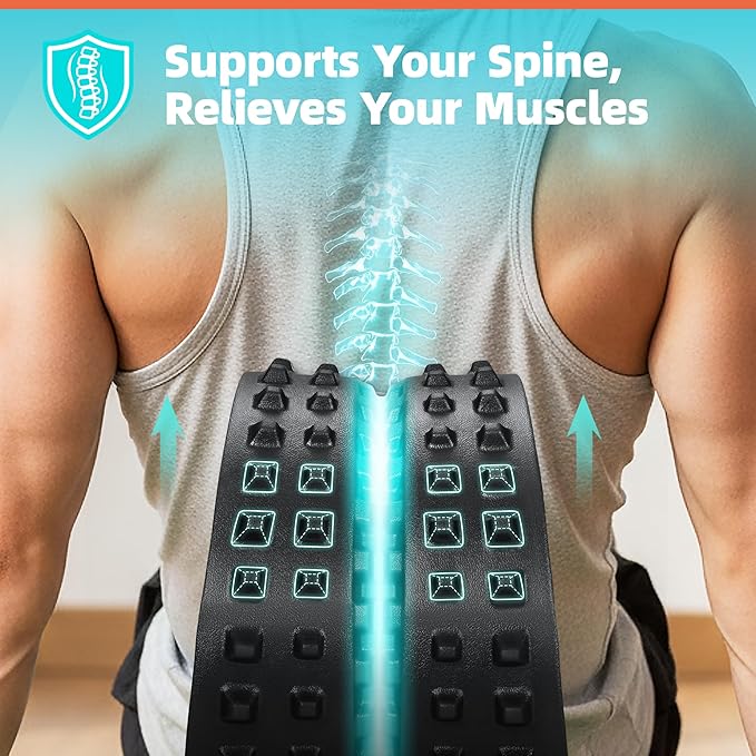 Back Roller for Back Pain Reliefn & Stretching, Deep Tissue Massage Roller Supports Up to 530 lbs / 240 kg, 5.5''-7.5'' Curved Foam Roller for Home Stretching & Physical Therapy