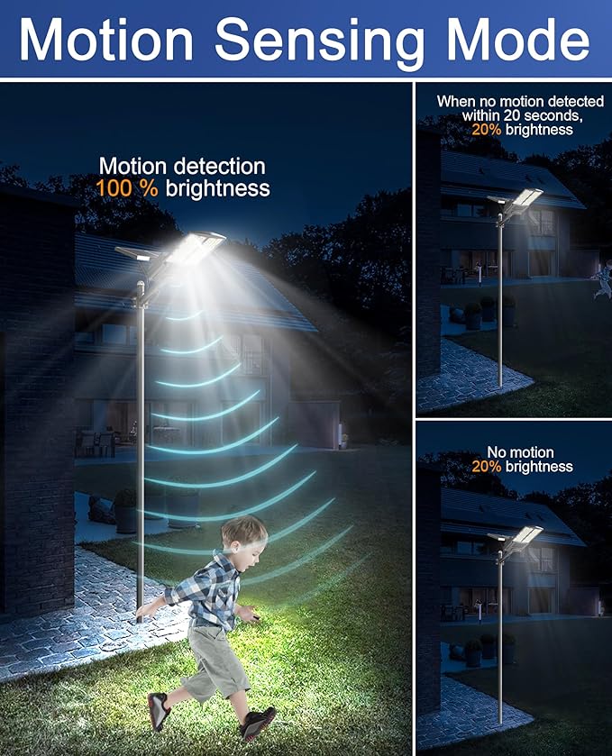 JAYNLT Y-8000W Solar Street Lights Outdoor,550000LM 6500K Bright Parking Lot Light Commercial,Split Flood Lights Solar Powered,IP67 Waterproof Solar Security Lamps for Pathway,Gate