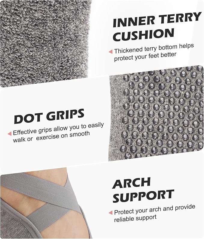 Breslatte Grip Socks Pilates Socks with Grips for Women Non Slip Grippers Womens