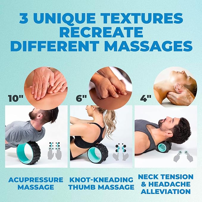 Chirp Ultimate Wellness Bundle Wheel XL Back Massage Roller, RPM Percussive Massager, 3-Piece Foam Roller Set for Back & Neck Pain Relief, Recovery, Physical Therapy, Mint