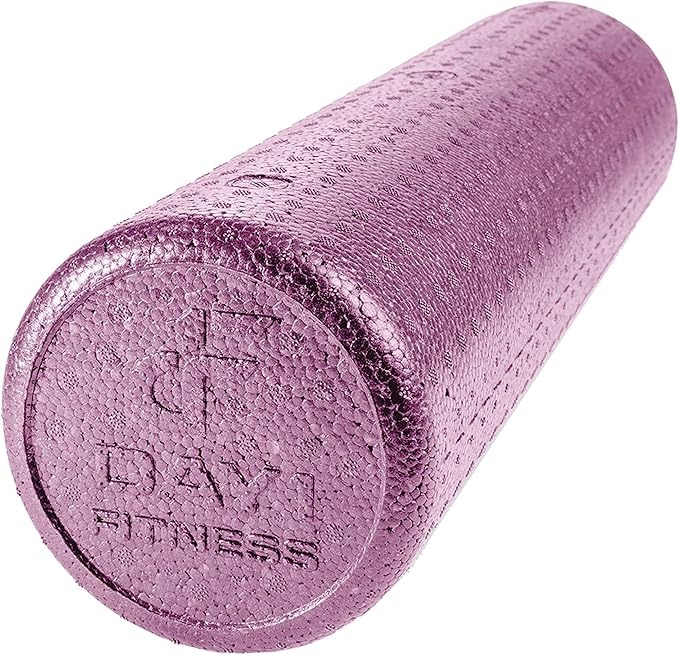 Day 1 Fitness High-Density Round Foam Rollers - 4 Size and 8 Color Options - Massage Rollers for Stretching, Deep Tissue and Myofascial Release