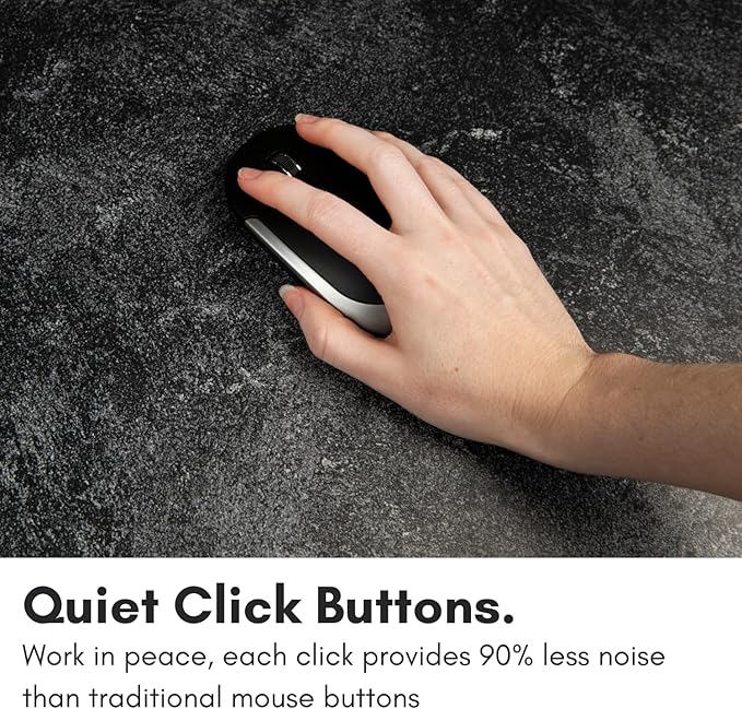 Macally Wireless Bluetooth Mouse for Mac, MacBook Pro/Air, iPad, Laptop, and PC - Quiet Click and Comfortable Apple Wireless Mouse - Space Gray