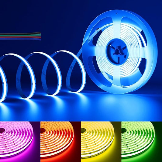 PAUTIX RGB COB LED Strip Light 24ft/7.5m,UL Listed 24V Color Changing Light Strips with 6300LEDs Multicolor Flexible Tape Lights for TV,Room,Bedroom,Party DIY Decoration(Power Supply Not Included)