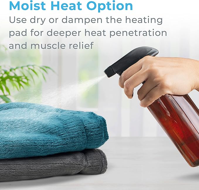 Pure Enrichment PureRelief Neck & Shoulder Heating Pad - 4 Heat Settings, Auto Shut-Off, Universal Fit, Magnet Closure, Soft Micromink, Storage Bag, 5-Year Warranty, Machine Wash (Charcoal Gray)