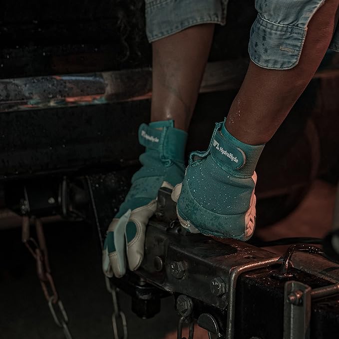 Wells Lamont Women's Hybrid Work/Gardening Gloves | Water-Resistant HydraHyde Leather | Small (3204S)