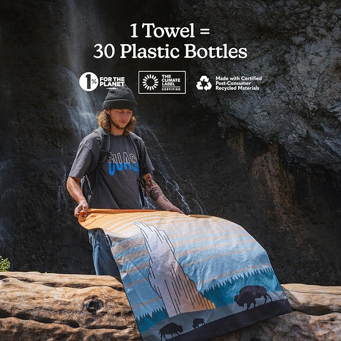Nomadix Original Towel - Perfect for Beach, Pool, Travel, Camping, Yoga - Made with Recycled Materials - Super Absorbent - Sand Resistant