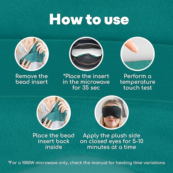 Medi Grade 2-in-1 Heat and Cooling Eye Mask - Microwave Activated Heated Eye Mask for Dry Eyes, Styes and Blepharitis and integrated Cooling Eye Mask for Puffy Eyes, Dark Circles or Migraines