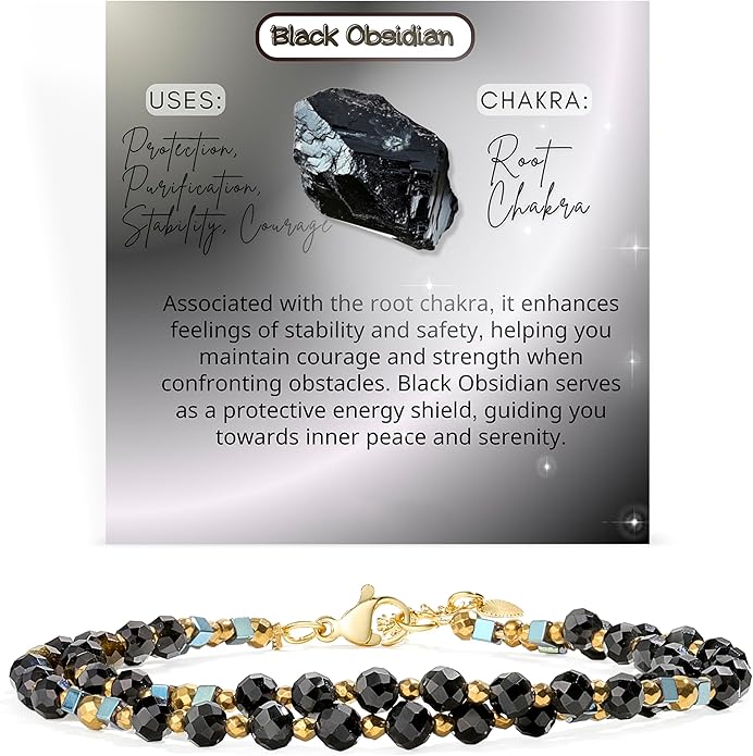 Crystal Beaded Bracelets, Chakra 4mm Natural Stone Beads Bracelets, Gemstone Spiritual Jewelry Gifts for Women