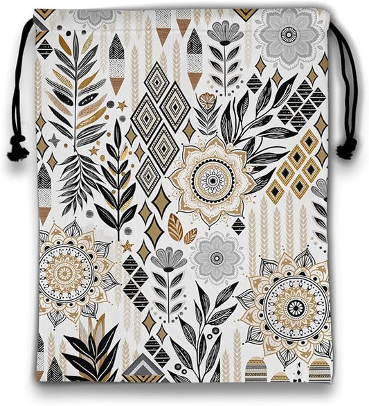 Abstract Floral Gymnastics Drawstring Bags Lightweight Small Gym String Bag for Dancer Gymnasts