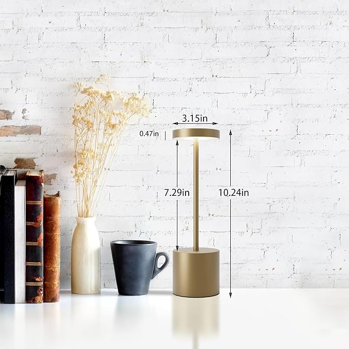 Cordless Table Lamps Set of 2, 5000mAh Rechargeable Battery Powered Lamp, 3 Color Stepless Dimming LED Table Lamp, Portable Table Light for Outdoor/Indoor/Restaurant/Home. (Titanium)