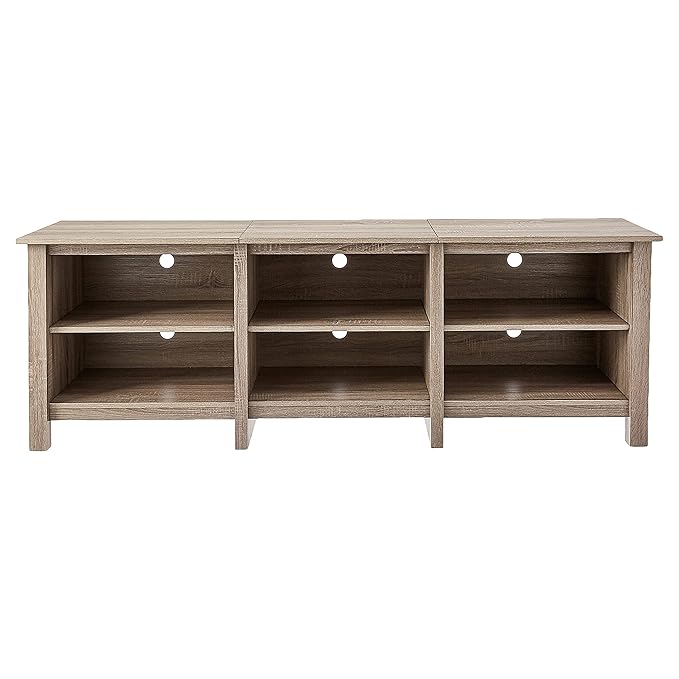 ROCKPOINT 70inch TV Stand Storage Media Console Entertainment Center,Driftwood