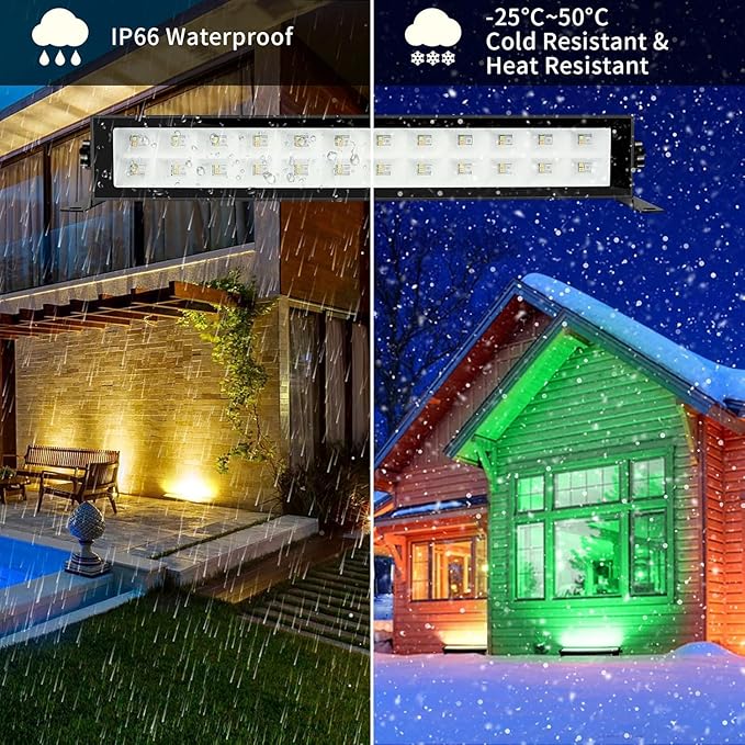LED Stage Wash Light Bar - 2Pack 48W RGB DJ Light Bar IP66 Waterproof by Smart APP & Remote Control Wall Washer Uplight for Garden Stage Lighting Events Home Decoration Wall Display
