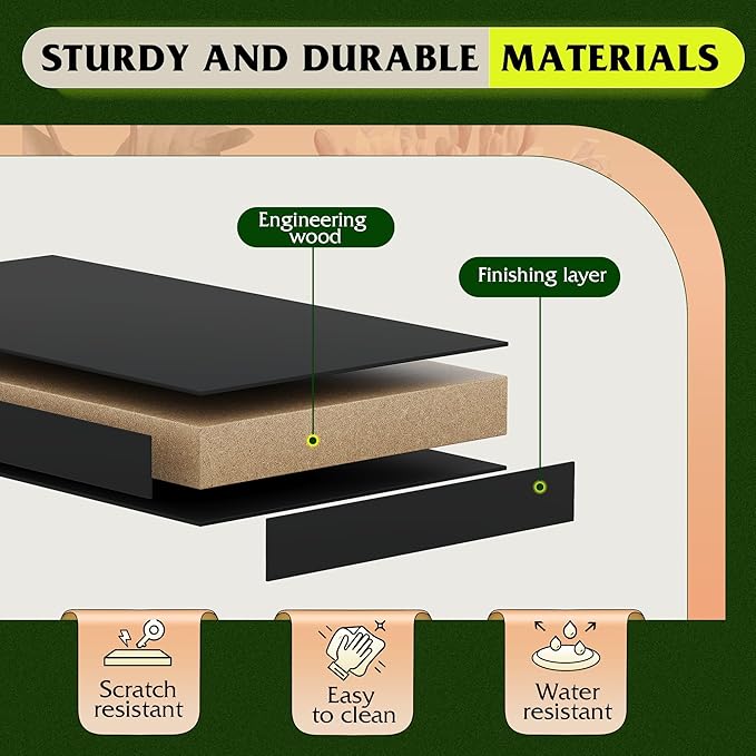 WLIVE Wood Dresser with 5 Drawers, Black Wooden Storage Cabinet, Organizer Drawers for Bedroom, Living Room, Hallway, Measuring 15.75" W * 31.50" D * 45.35" H ﻿