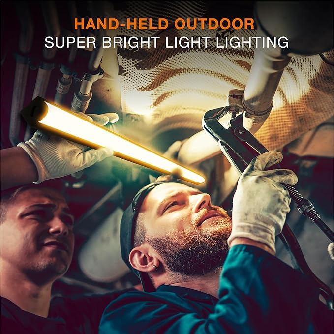 Under Cabinet Lights Remote Control,2 Pack Magnetic Dimmable Closet Lights,USB Rechargeable Wireless LED Shop Light,Ceiling and Under Counter Lights for Kitchen (Black, 80CM)