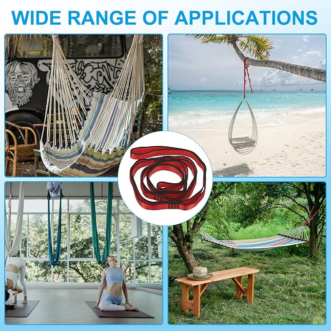 PATIKIL Daisy Chain Straps, Strong Climbing Strap Adjustable Nylon Chain Sling with Loops for Aerial Yoga Hammock Swing