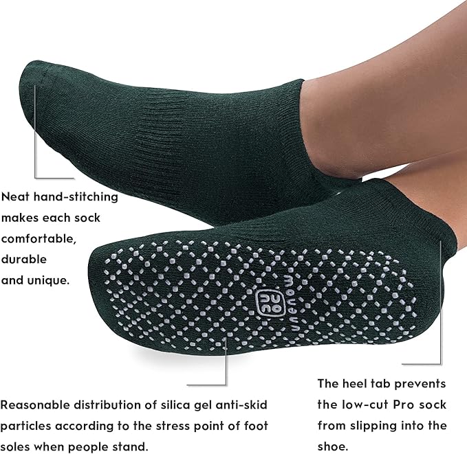 unenow Unisex Non Slip Grip Socks with Cushion for Yoga Pilates Barre Home & Hospital