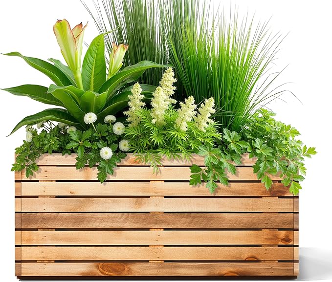 Tall Metal Planter, 15" W×16.3" H Large Rectangular Planter Box for Outdoor or Indoor, All-Weather Durable Plant Box with Drainage Holes & Removable Shelf for Patio, Porch, Garden, Trees, Flowers