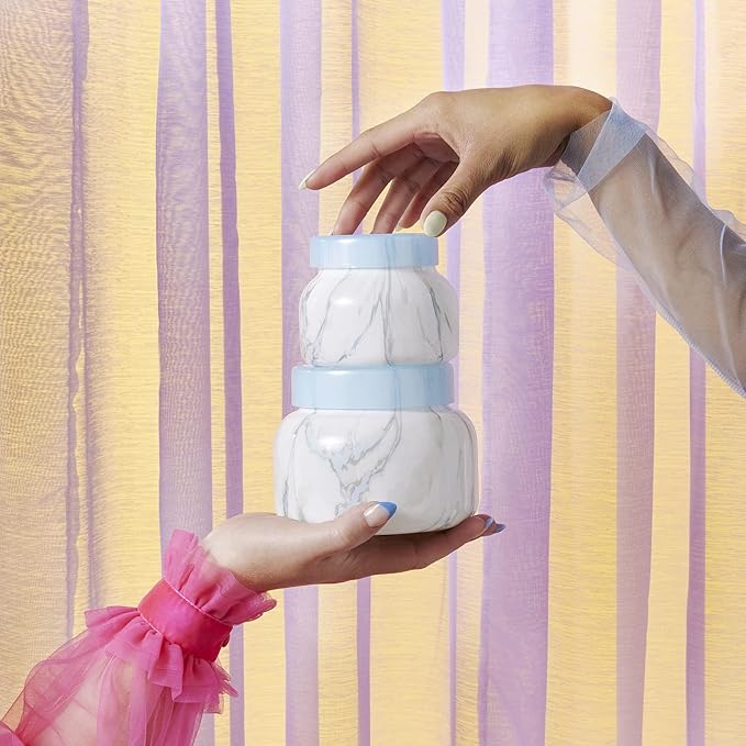 Capri Blue Modern Marble Jar Candles - Luxury Scented Candles for Home - Long Lasting Soy Wax Blend - Scented Home Decor Gifts - Blue Jean (19 oz)