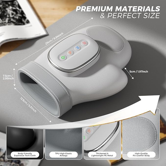 WUX Hand Massager with Heat Compression Relief, 3 Massage 4 Temperatures 5 Compression Models Therapy, Helps Soothe Hand Fatigue, Carpal Tunnel and Arthritis Discomfort, Ideal Gift for Women, Men