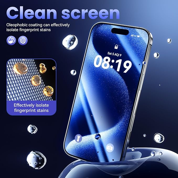 3 Pack Screen Protector for iPhone17 Pro【6.3 inch】, iPhone 17pro Screen Protector with 1-Second Auto-Install,9H Hardness, Military-Grade Shatterproof, Full Coverage, HD Clear Glass film,Case Friendly