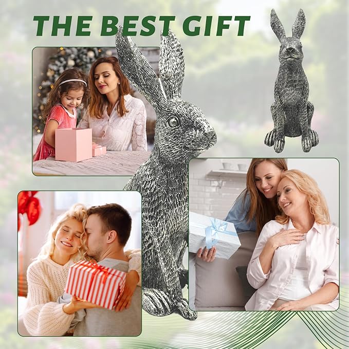 Charming Resin Rabbit Statue - 10.2-inch Decorative Figurine for Home & Garden, Modern Art Sculpture with Intricate Details, Perfect for Shelves, Tables, or Gardens