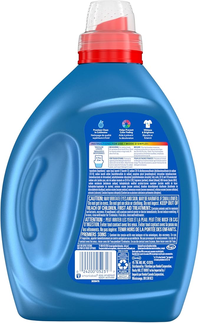 Persil Original Everyday Clean, Liquid Laundry Detergent, High Efficiency (HE), Deep Stain Removal, Ultra Concentrated, 50 fl oz, 66 Loads
