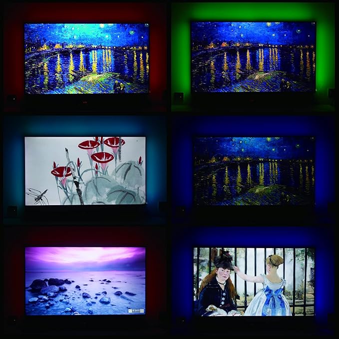 HICHN LED Strip Lights 16.6 feet RGB Color with APP and IR Remote 5050 SMD LED for Bedroom,Home,TV Backlight(LED_BTU50H), Multicolor, 15 feet (with Remote Control)