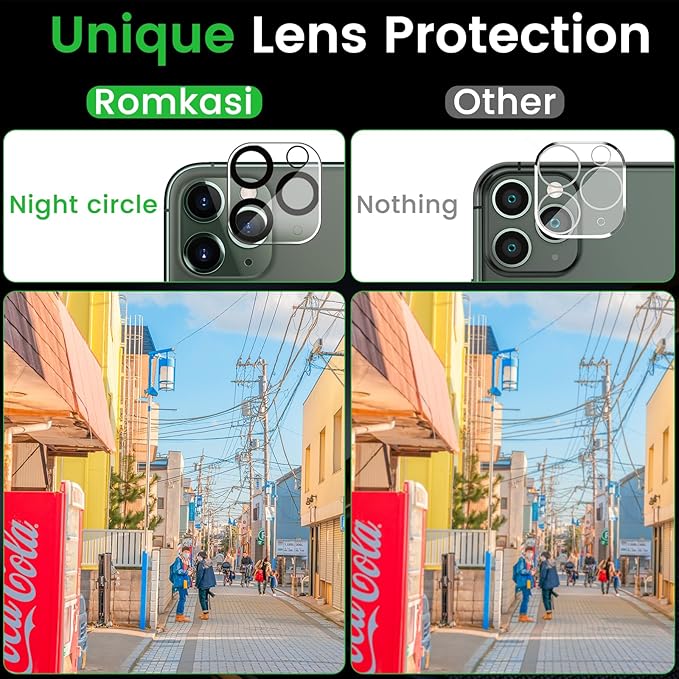 3 Pack Privacy Screen Protector for iPhone 11 Pro Max 6.5 Inch with 3 Pack Camera Lens Protector, Anti Spy Tempered Glass Film, Anti-Scratch, Touch Sensitive, Case Friendly