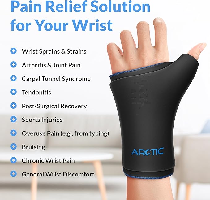 Two Pack | Wearable Thumb & Wrist Ice Pack – Reusable Hot Cold Compression for Hand, Finger, Carpal Tunnel, Arthritis, and Tendonitis Relief (S/M)