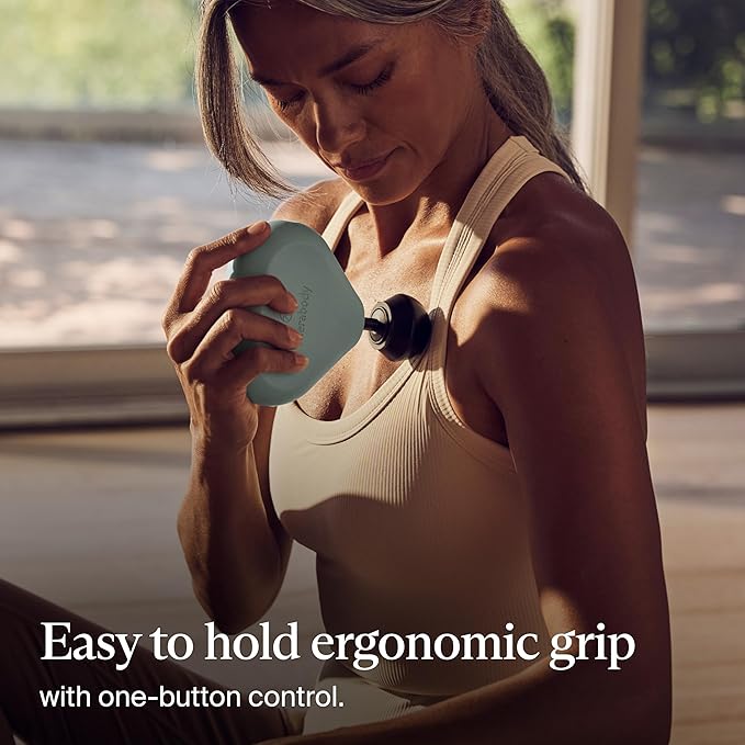 TheraGun Mini (2nd Generation) by Therabody - Handheld Electric Massage Gun - Compact Deep Tissue Treatment for Any Athlete On The Go - Portable Percussion Massager with QuietForce Technology (Green)