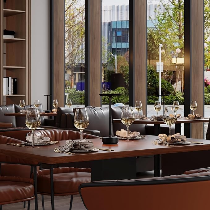 Rechargeable Cordless Table Lamps,Portable 5000mAh Table Light Touch 3 Color Stepless Dimming Battery Powered LED Metal Table Lamp for Restaurant/Home/Outdoor/Camping.(Black)